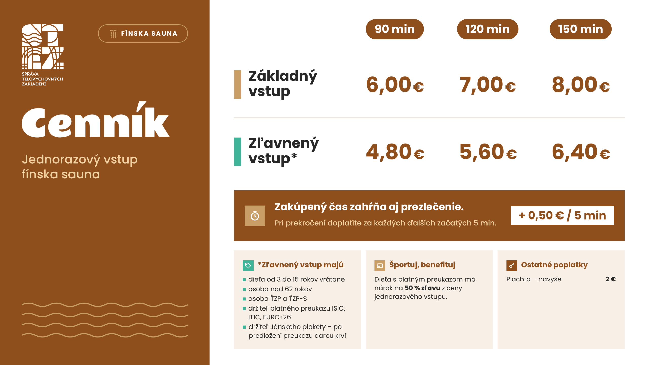 Cenník – fínska sauna, jednorazový vstup